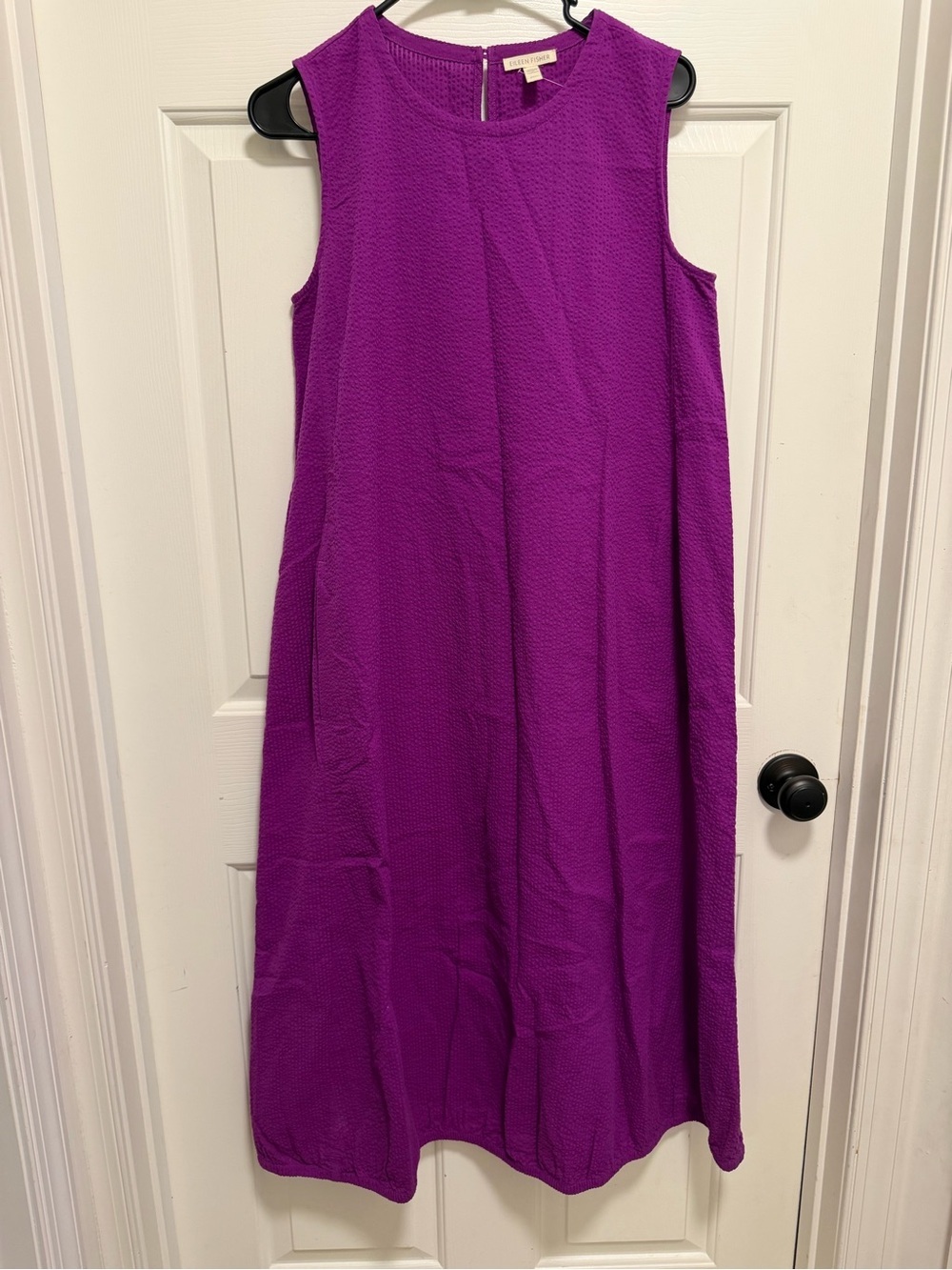 Eileen Fisher Stretch Organic Cotton Midi Lantern Dress Size XSmall